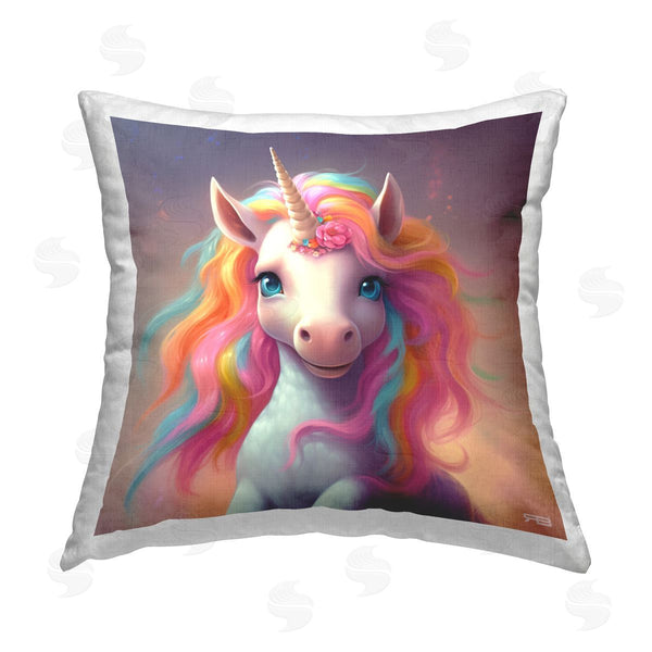 stupell industries RB | Unicorn & Pastel Mane Printed Throw Pillow