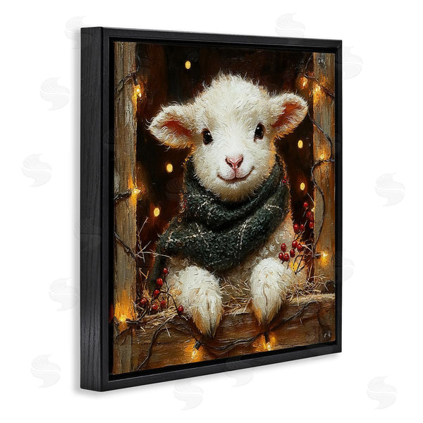 Stupell Industries Riley B | Festive Lamb With Holiday Lights