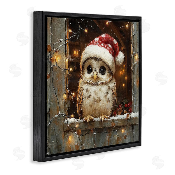 Stupell Industries Riley B | Festive Owl With Holiday Lights