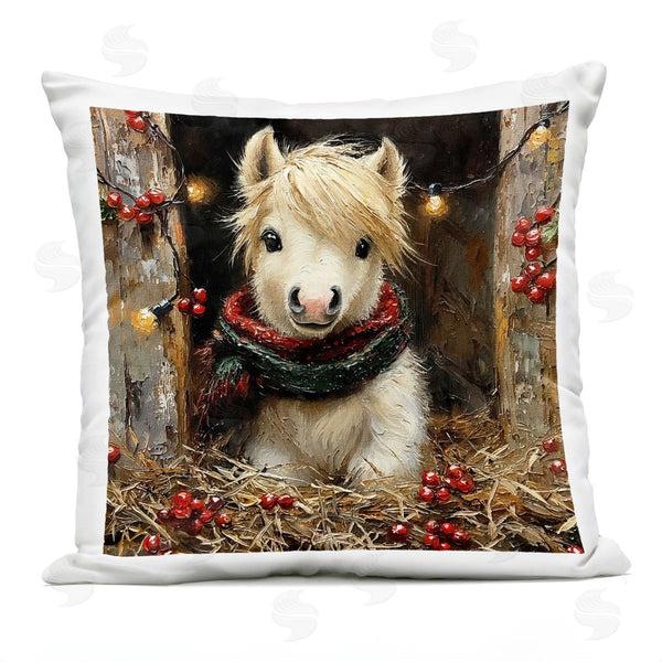 Stupell Industries Riley B | Horse Foal With Holly & Lights Printed Throw Pillow