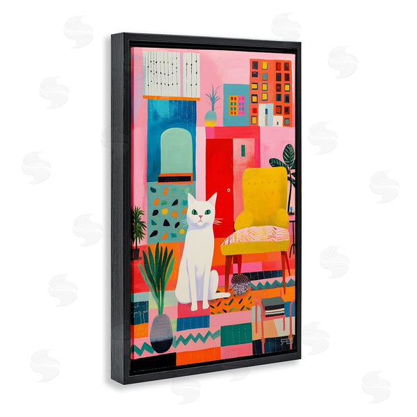 Stupell Industries Roozbeh Bahramali | Cat In Eclectic Interior