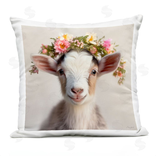 Stupell Industries Roozbeh | Flower Crowned Goat Throw Pillow