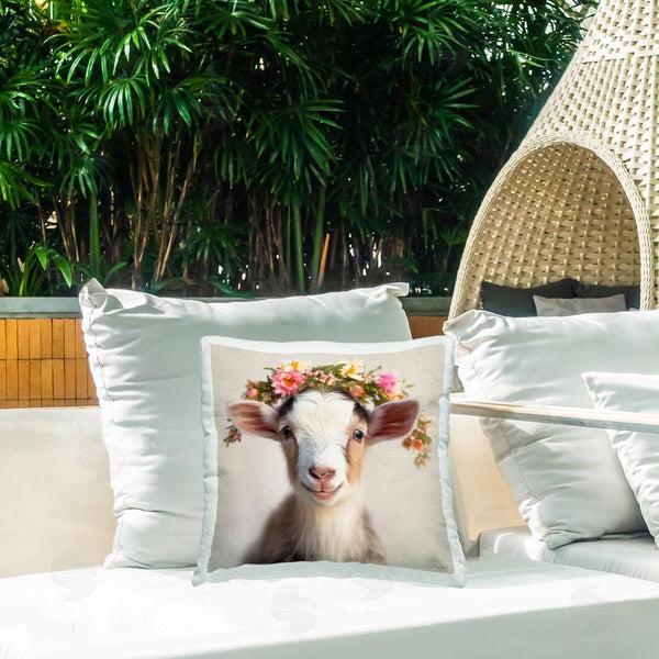 Stupell Industries Roozbeh | Flower Crowned Goat Throw Pillow