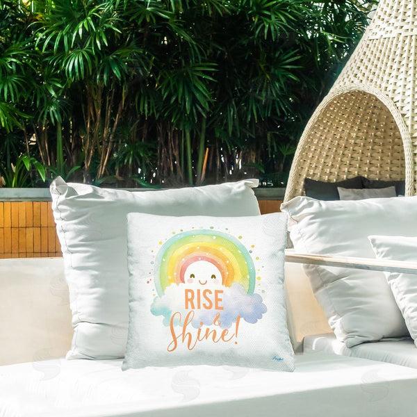Stupell Industries Roozbeh | Rise Shine Happy Rainbow Throw Pillow