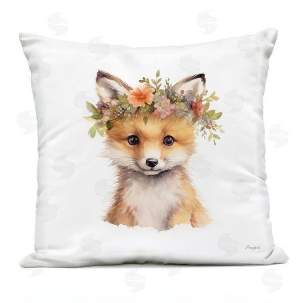 Stupell Industries Roozbeh | Woodland Fox Flower Crown Throw Pillow