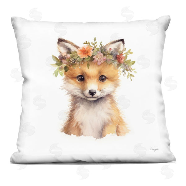 stupell industries Roozbeh | Woodland Fox Flower Crown Throw Pillow