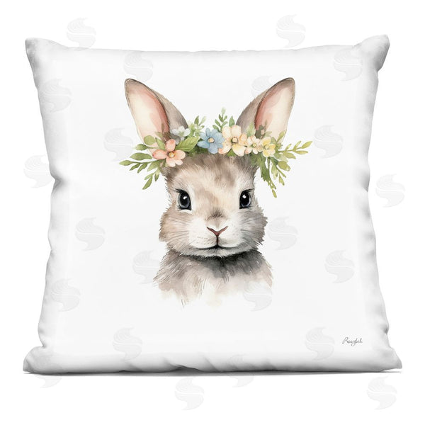 stupell industries Roozbeh | Woodland Rabbit Flower Crown Throw Pillow