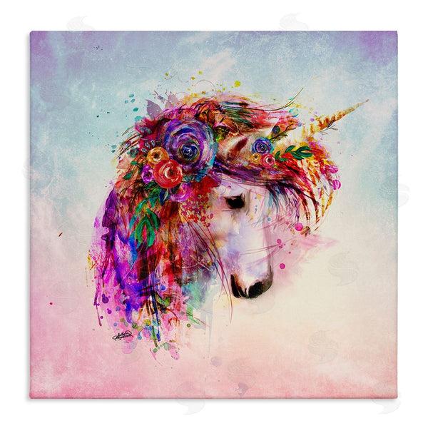 stupell industries Sally Kaye Barlow/Makaio Design | Abstract Unicorn with Florals Wall Art
