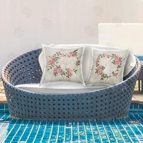 Stupell Industries Sally Swatland | Heart Shaped Wreaths Printed Throw Pillow Set