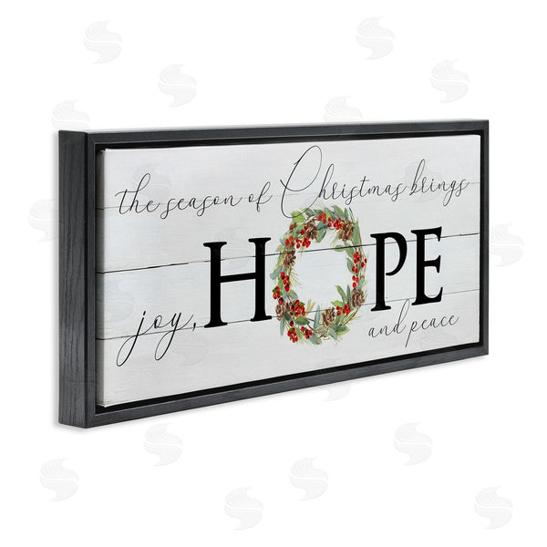 Stupell Industries Sally Swatland | Joy Hope & Peace Christmas Wreath Wall Art