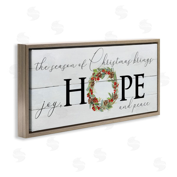 Stupell Industries Sally Swatland | Joy Hope & Peace Christmas Wreath Wall Art