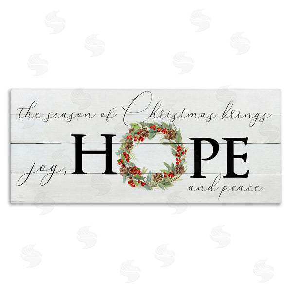 stupell industries Sally Swatland | Joy Hope & Peace Christmas Wreath Wall Art