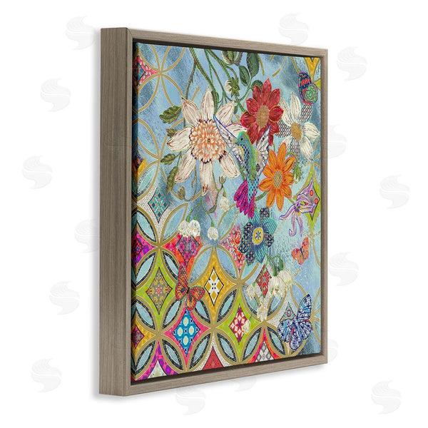 Stupell Industries Sangita Bachelet | Circular Arabesque Pattern Floral Hummingbird