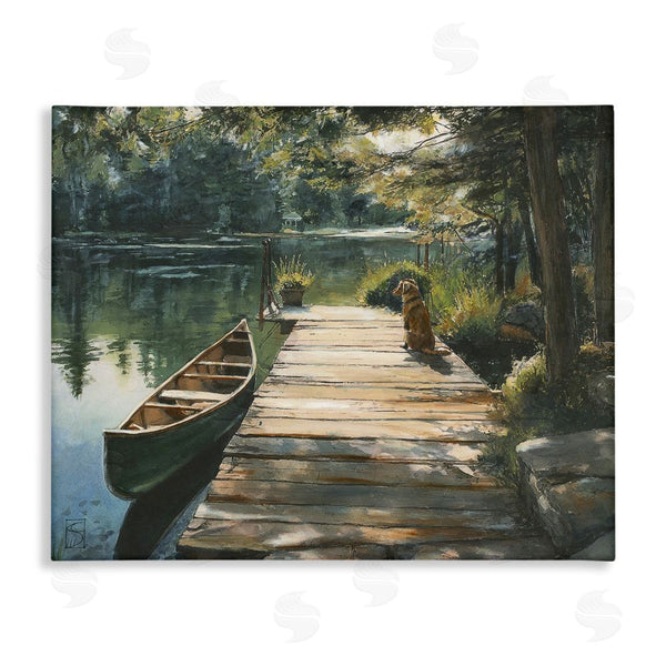 stupell industries Sara Culpepper | Lake Life Dog on Dock Wall Art