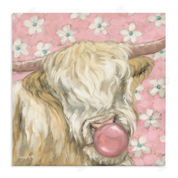stupell industries Sara G. Designs | Bubblegum Cutie Cattle Wall Art