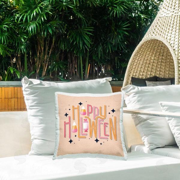 Stupell Industries Sarah Hickman | Happy Halloween With Candy Printed Throw Pillow