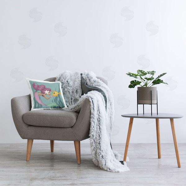 Stupell Industries Sarah Hickman | Mermaid & Fish Friends Printed Throw Pillow