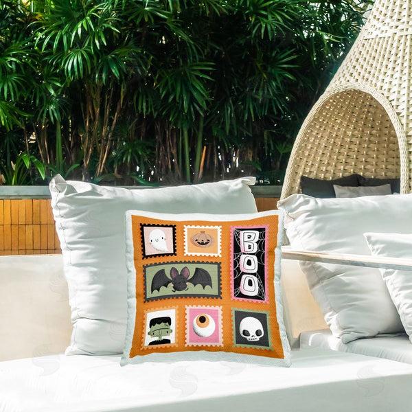 Stupell Industries Sarah Hickman | Spooky Cute Halloween Stamps Printed Throw Pillow