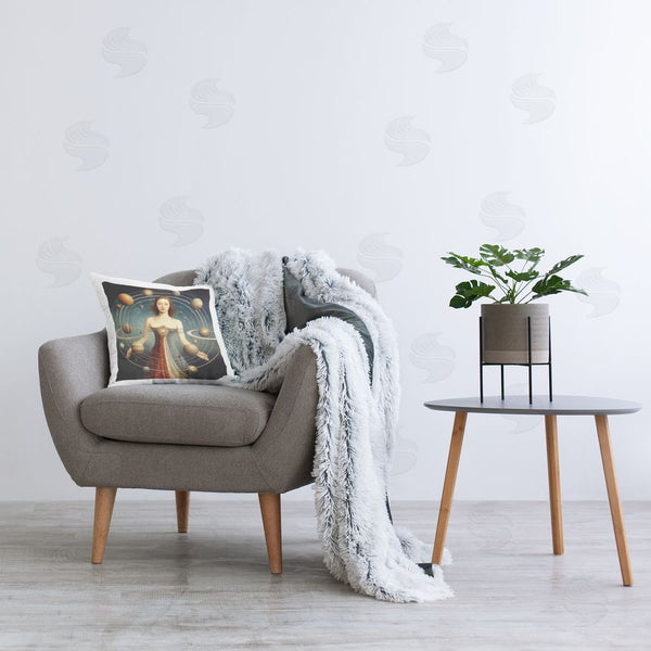 Stupell Industries Sasha | Galactic Orbits Woman Printed Throw Pillow