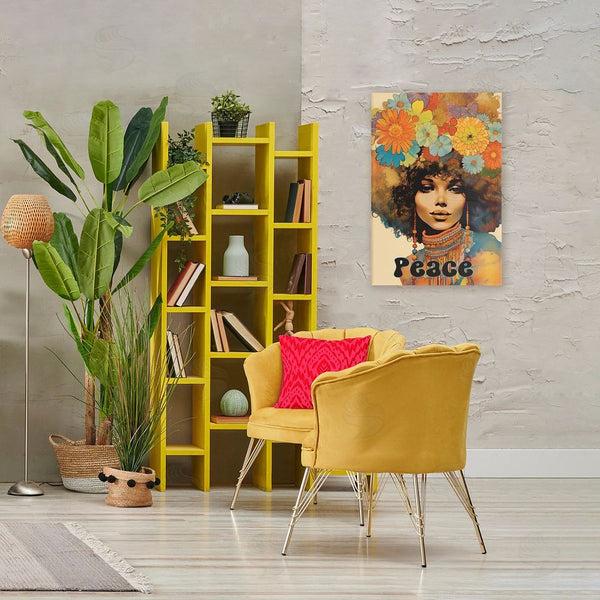 Stupell Industries Sasha | Peace Groovy Afro Girl Wall Art