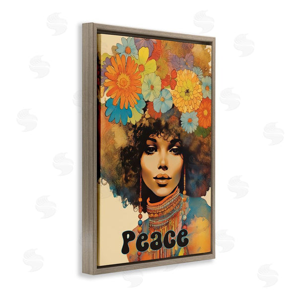 Stupell Industries Sasha | Peace Groovy Afro Girl Wall Art