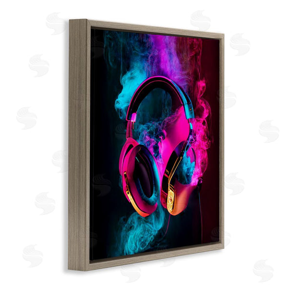 Stupell Industries Sasha | Power Play Pink & Blue Headphones Wall Art