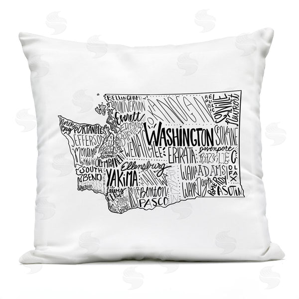 Stupell Industries Saturday Evening Post | Washington State Map Printed Throw Pillow