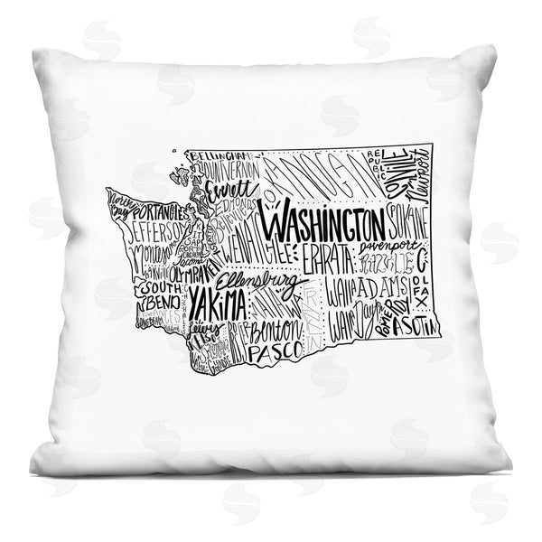stupell industries Saturday Evening Post | Washington State Map Printed Throw Pillow