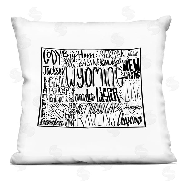 stupell industries Saturday Evening Post | Wyoming State Map Printed Throw Pillow