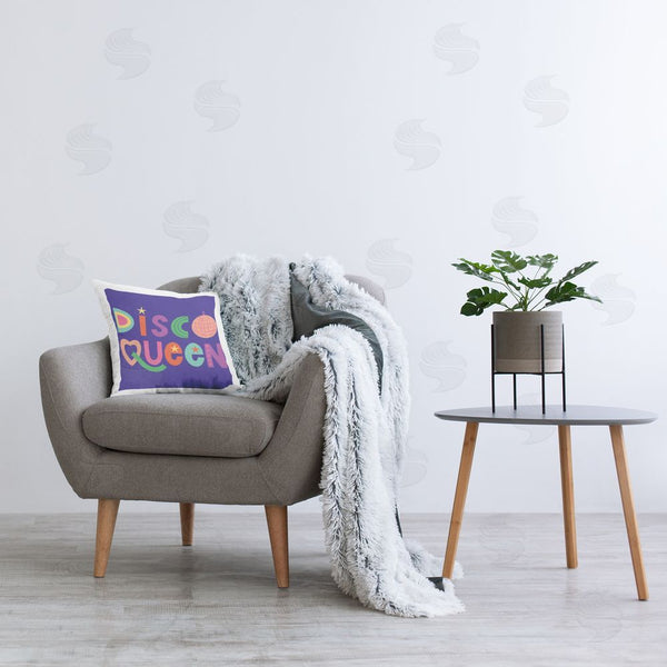 Stupell Industries Sazerelli Designs | Disco Queen With Retro Letters Printed Throw Pillow
