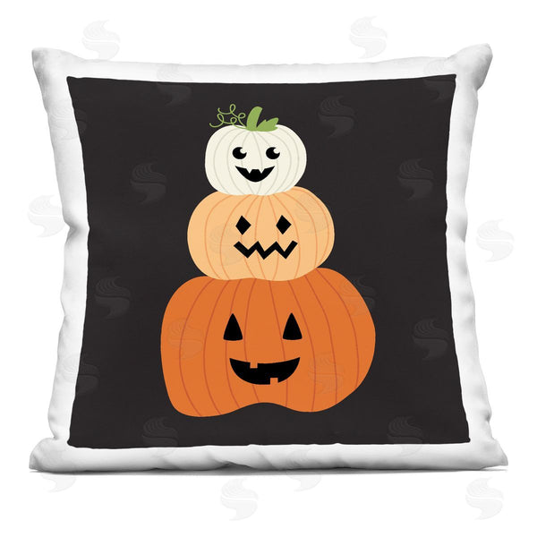stupell industries Sazerelli Designs | Happy Jack-o-Lanterns on Black Printed Throw Pillow