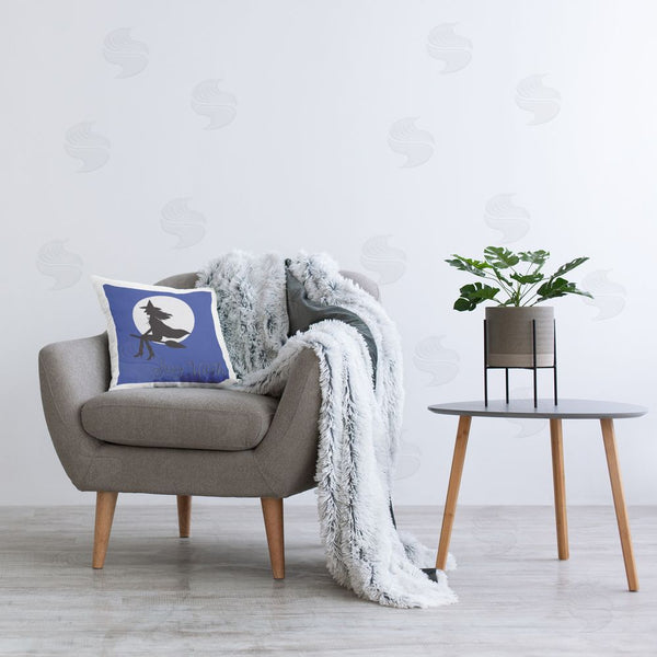 Stupell Industries Sazerelli Designs | Sassy Witch & Full Moon Printed Throw Pillow