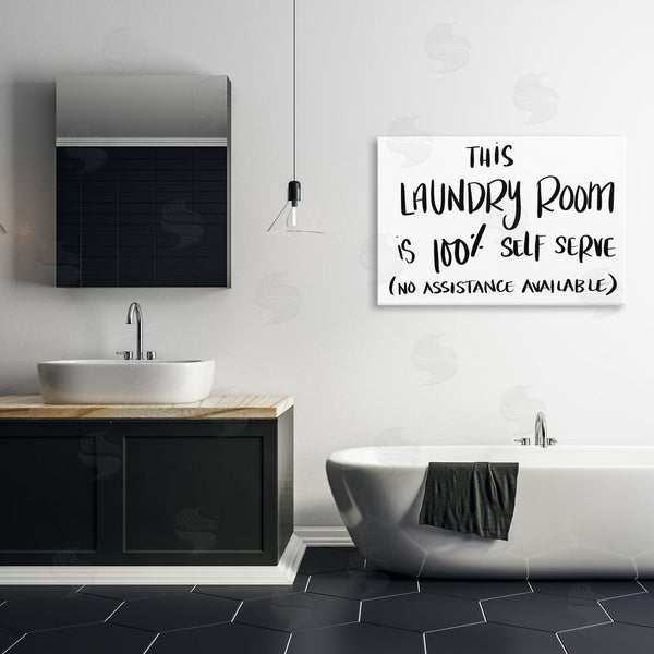 Stupell Industries SD Graphics Studio | Self Serve Laundry No Assistance Wall Art