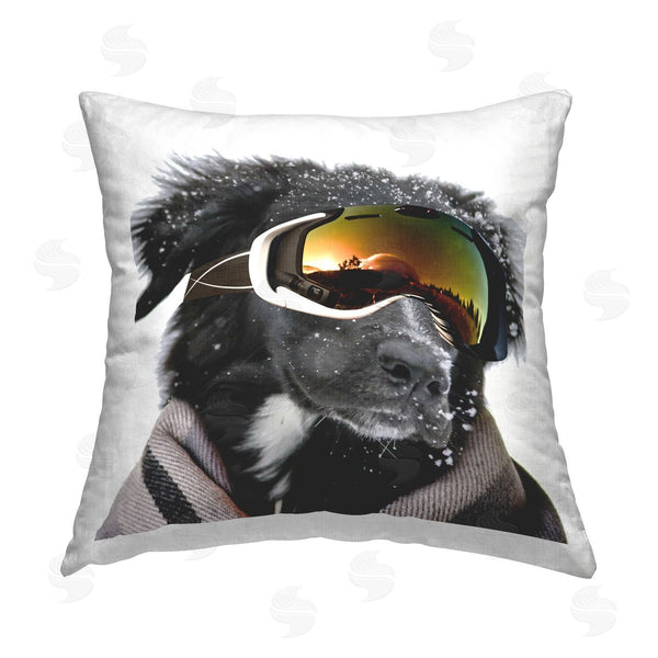 stupell industries SD Graphics Studio | Snowboarder Dog with Goggles Printed Throw Pillow