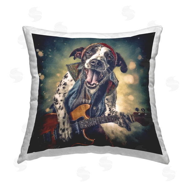 stupell industries Sean Parnell | Musician Dog Singing Printed Throw Pillow