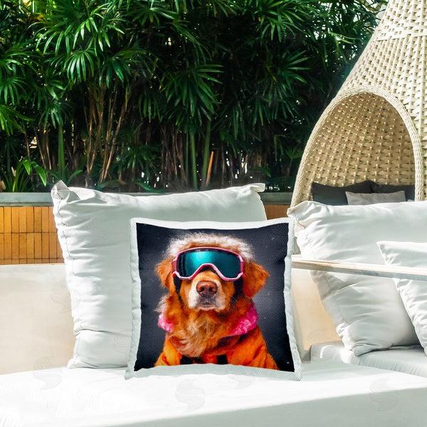 Stupell Industries Sean Parnell | Ski Dog With Goggles Printed Throw Pillow