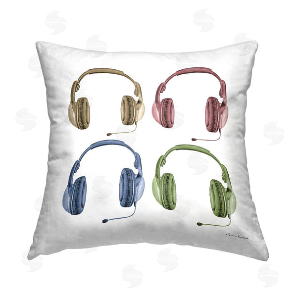 stupell industries Sharon Kuplack | Gaming Headsets Pattern Printed Throw Pillow