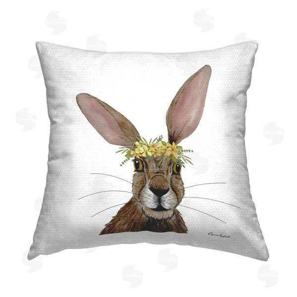 Stupell Industries Sharon Kuplack | Hare & Wildflower Crown Printed Throw Pillow
