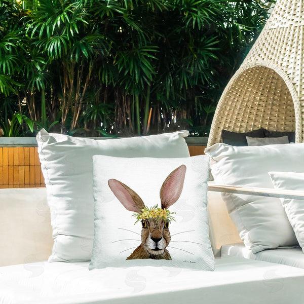 Stupell Industries Sharon Kuplack | Hare & Wildflower Crown Printed Throw Pillow