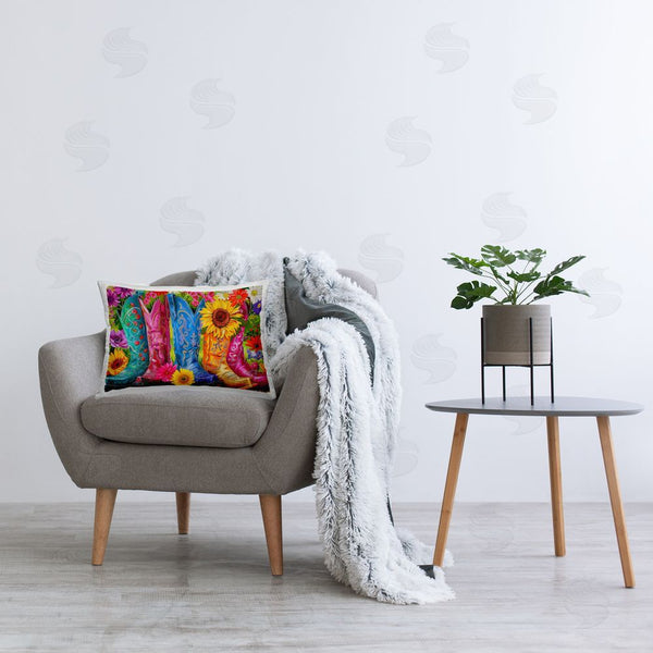 Stupell Industries Shawna Stewart | Cowboy Boots And Sunflowers Printed Throw Pillow