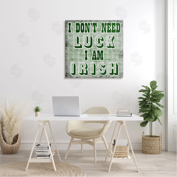 Stupell Industries Sheldon Lewis | Don't Need Luck I'm Irish Funny Plaid Wall Art