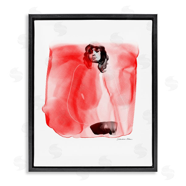 stupell industries Simone Elum | Abstract Girl on Red Wall Art