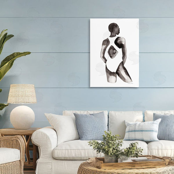 Stupell Industries Simone Elum | Beach Day Swimsuit Silhouette Wall Art