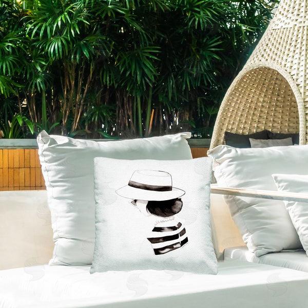 Stupell Industries Simone Elum | Classic Pears Girl Portrait Printed Throw Pillow