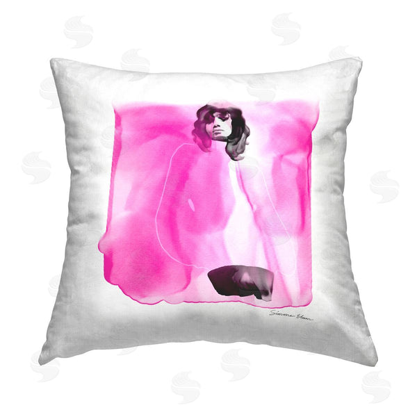 stupell industries Simone Elum | Essence in Pink Portrait Printed Throw Pillow