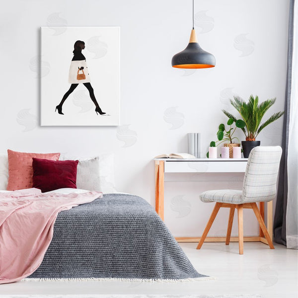 Stupell Industries Simone Elum | Fashionable Girl Walking Wall Art