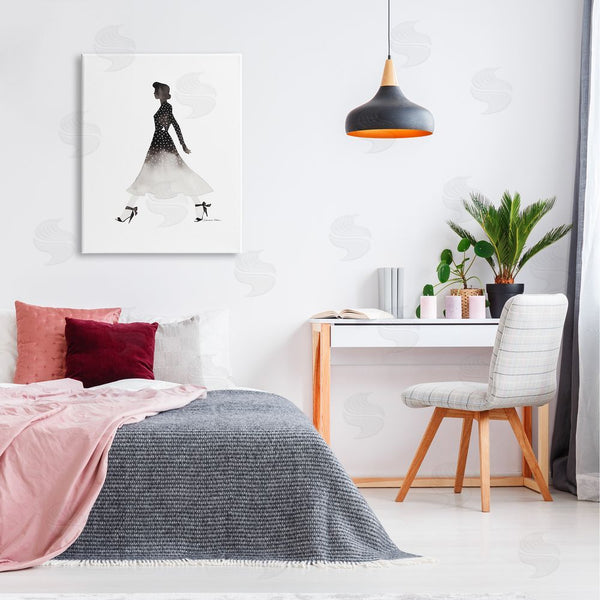 Stupell Industries Simone Elum | Girl In Black Dress Wall Art