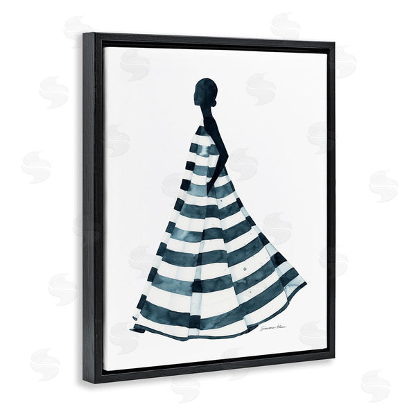 Stupell Industries Simone Elum | Girl In Blue Striped Dress