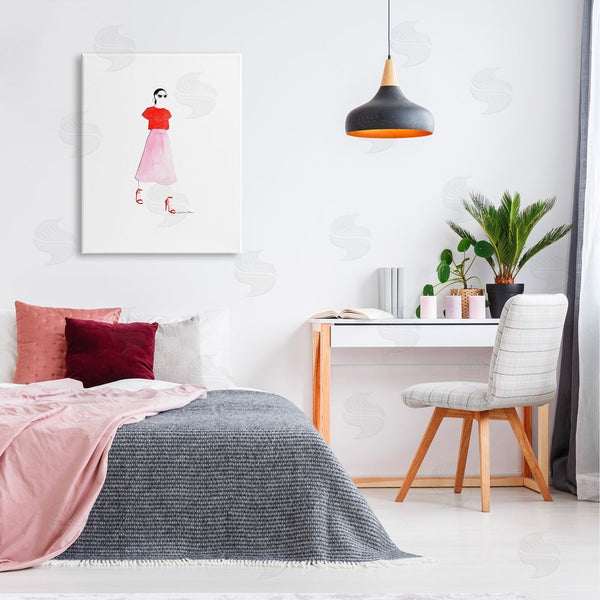 Stupell Industries Simone Elum | Girl In Pink & Red Wall Art