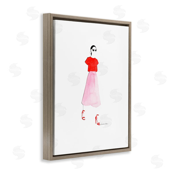 Stupell Industries Simone Elum | Girl In Pink & Red Wall Art